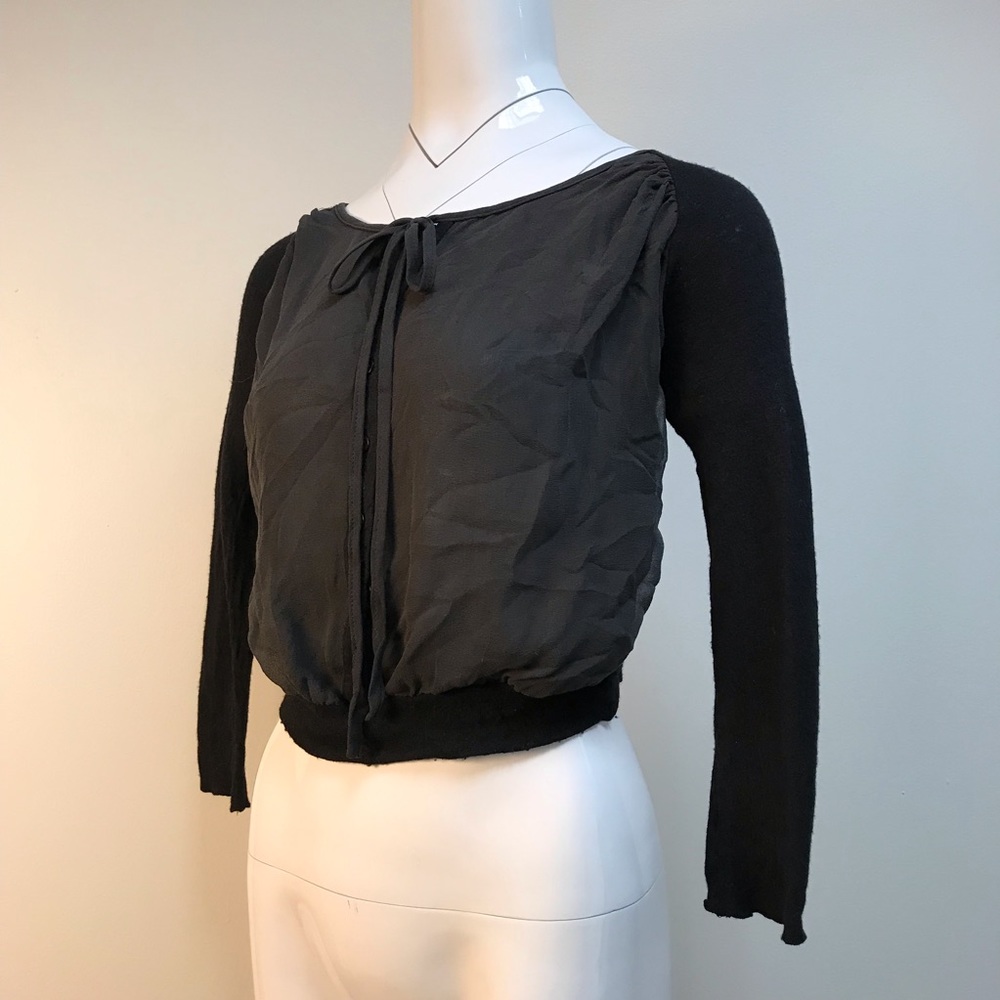 Ron Herman grey front and black sweater back top